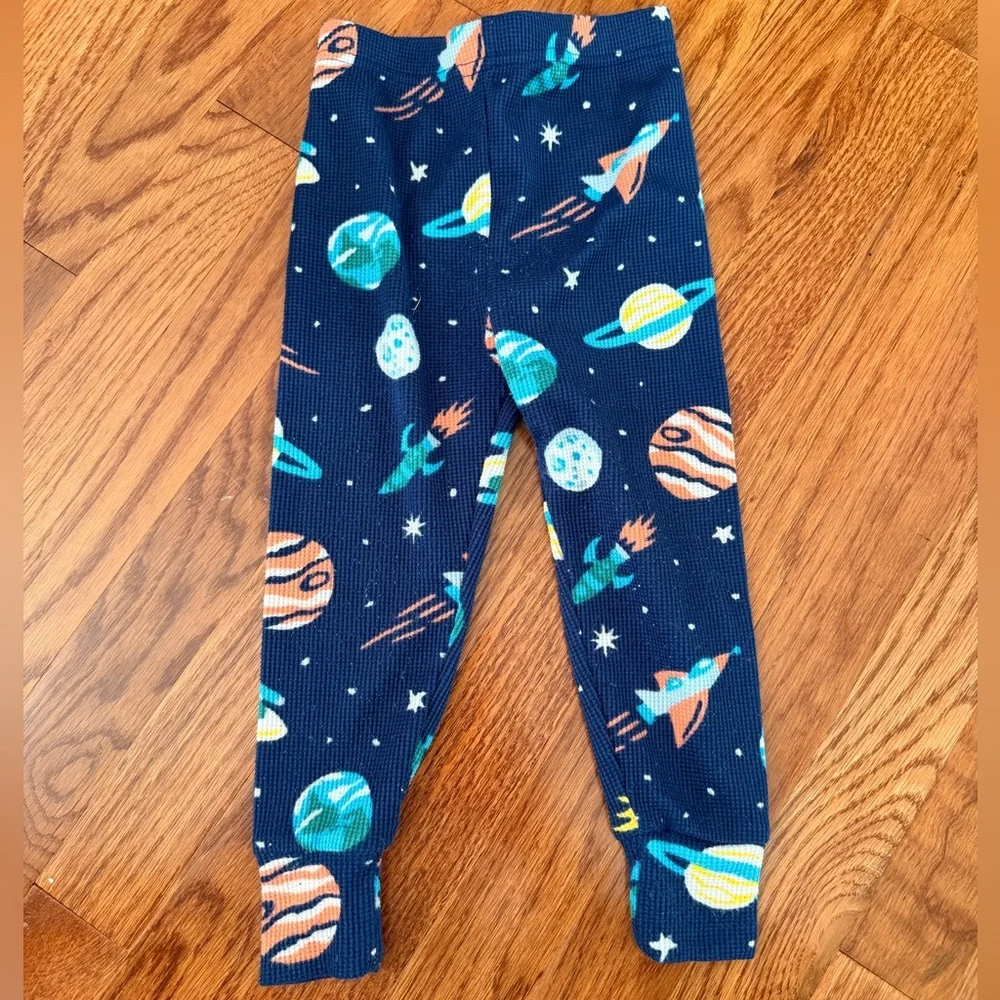 Toddler Navy Space Rocket Pajama Set - Long Sleeve & Pants - Picture 3 of 4